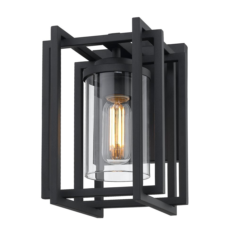 Golden Lighting 6071-OWS NB-CLR Tribeca Outdoor Wall Sconce in the Natural Black (UV)